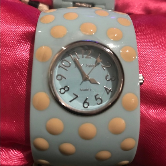 retro polka dot watch bracelet Betsey Johnson NWT